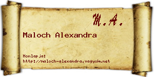 Maloch Alexandra névjegykártya